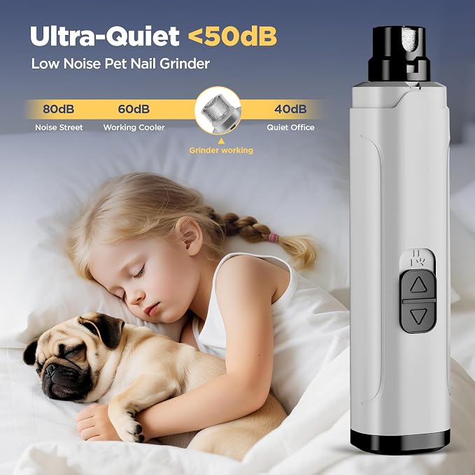 YGGDRA Dog Nail Grinder Upgraded, 2-Speed with LED Lights