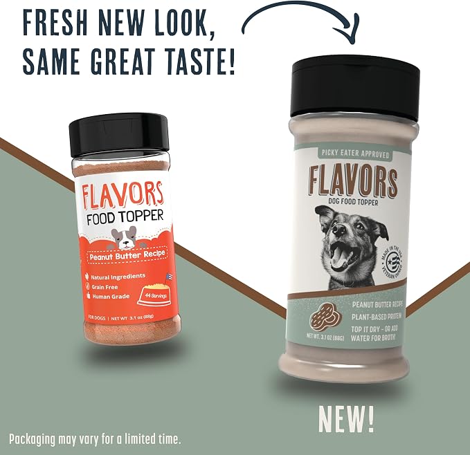 BEAUMONT BASICS Flavors Food Topper for Dogs, Peanut Butter Recipe, 3.1-Ounce