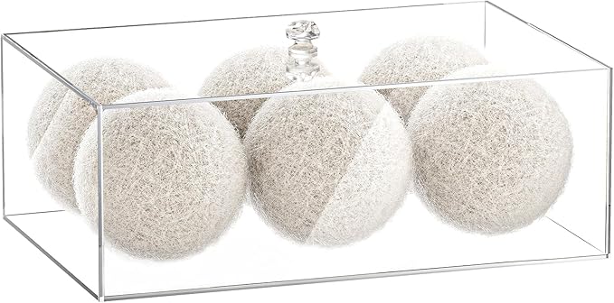 Acrylic Dryer Ball Holder Dispenser Container,Laundry Room Organization