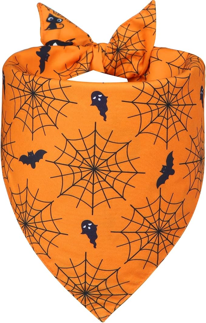 Halloween Dog Bandana for X-Large Dogs, X-Large, Orange