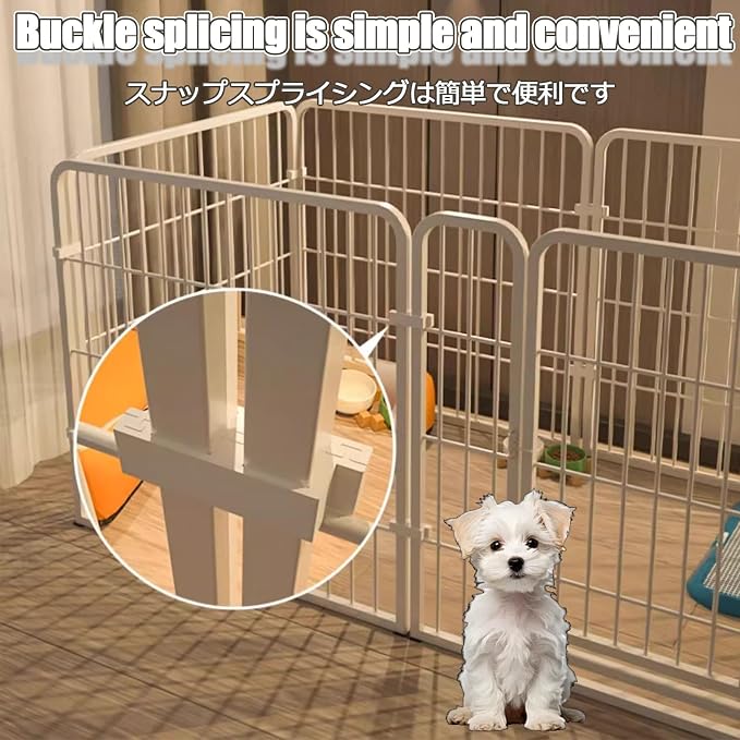 Portable Dog Playpen with Door ， Heavy Duty Enclosure for Indoor/Outdoor Use - Ideal for Puppies, Cats, Rabbits, and Small Animals