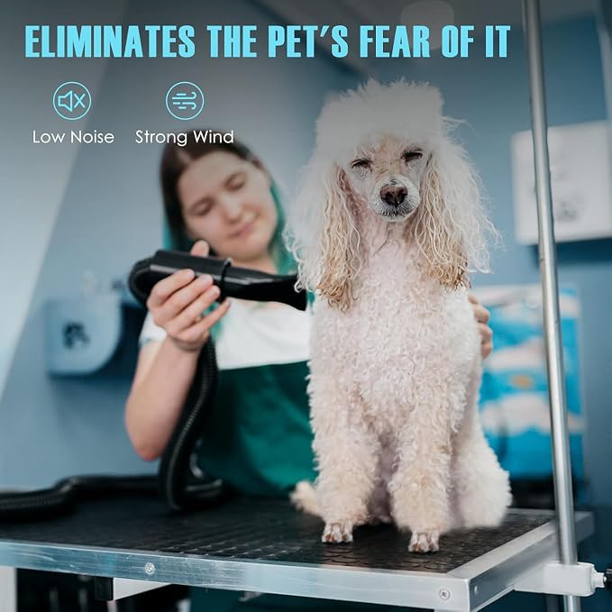 Dog Dryer,High Velocity Professional Dog Grooming Dryer | Adjustable Temperature and Speed with 4 Different Nozzles