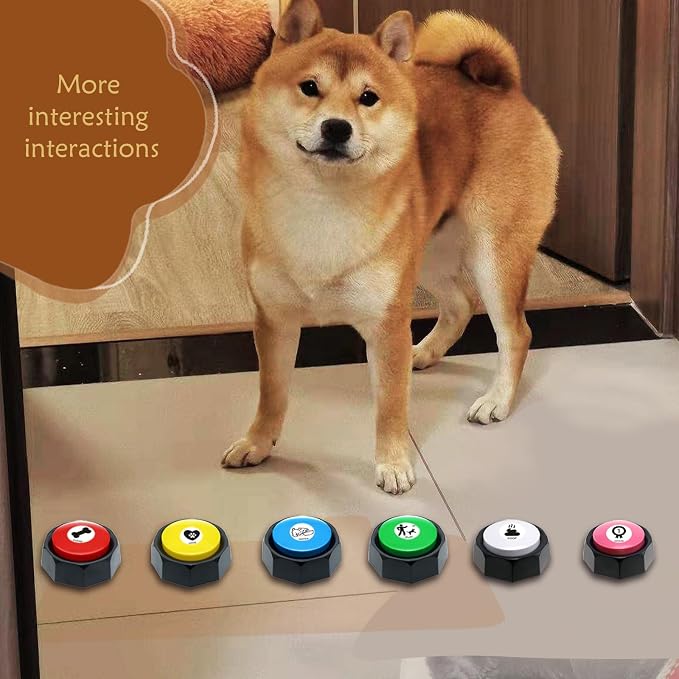 Dog Buttons for Communication, 6 Color