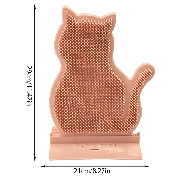Cat Self Groomer - Corner Massage Brush, Loose Hair Remover, ABS | Bristle Scratching Rubbing Pad, Calming Grooming Instinct, Indoor Apartment Farmhouse Bedroom Balcony