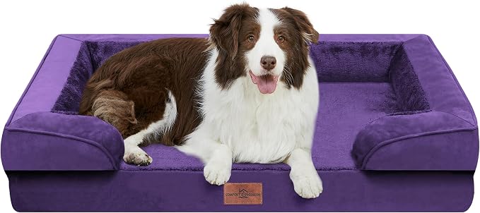 Comfort Expression Orthopedic Egg Crate Foam Dog Bed - Large 36x27in, Deep Purple