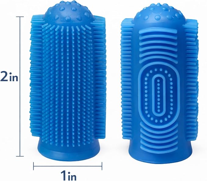 G.B.S Dog Toothbrush, 360 Dog Tooth Brushing Kit, Finger Toothbrush, Cat Tooth Brush, Teeth Cleaning, Pet Tooth Brush for Small & Large Pets, Reusable, 3-Pack Multicolor (Multicolor, Pack of 3)