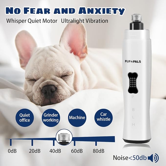 Upgraded Dog Nail Grinder with 5 LED Shadow-Free Light, +Concave Head