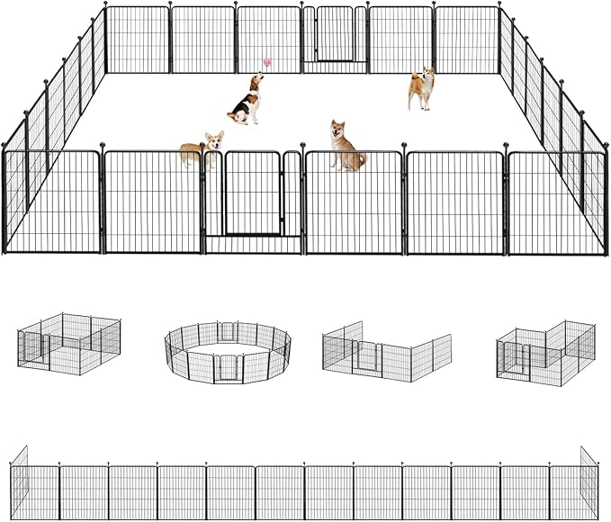 Dog Playpen with Door, 32in 24 Panels