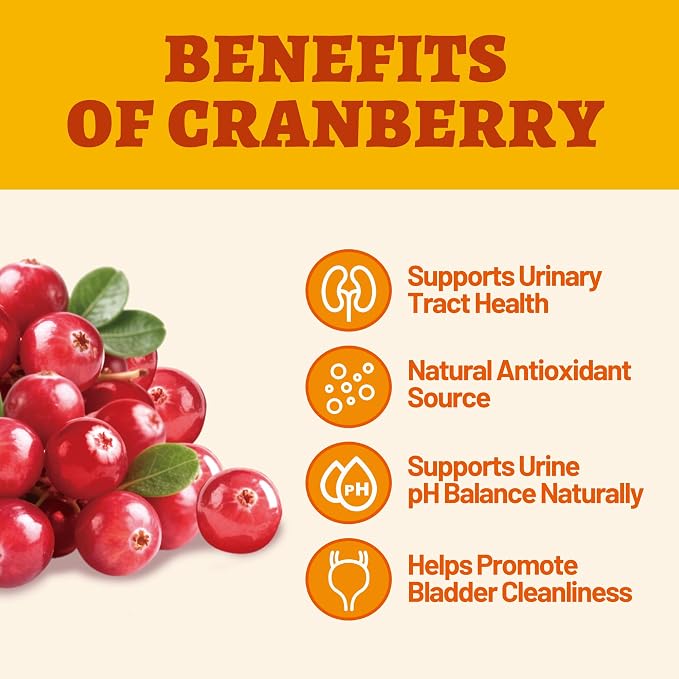 Cranberry Supplement for Dogs with D-Mannose, Chicken 330 Bites