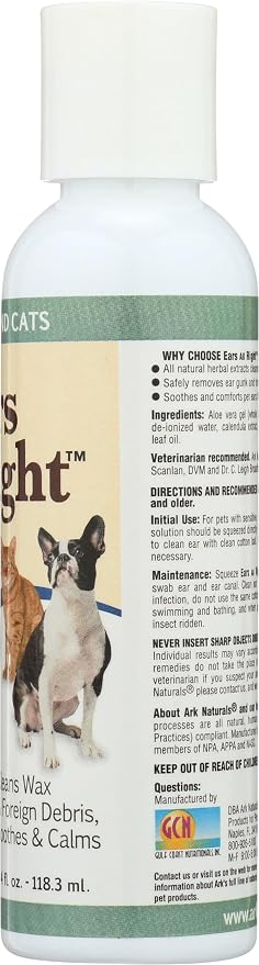 Ark Naturals Ears All Right Ear Cleansing Lotion, 4 oz