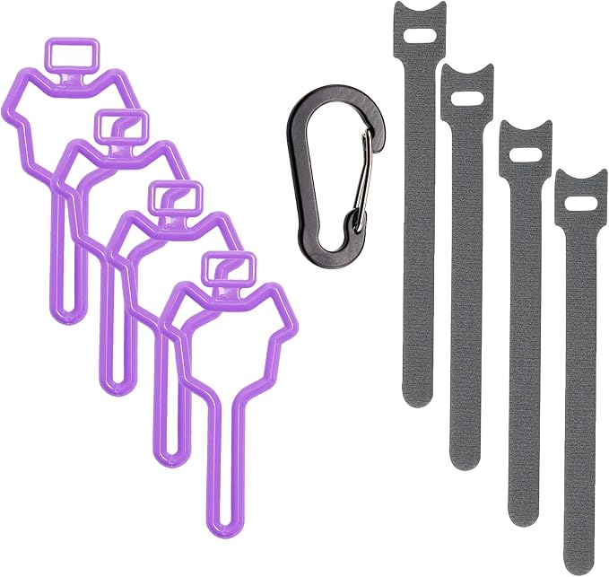 Dog Poop Bag Holder, Waste Bag Holder, Dog Poop Bag Carrier, Hand Free Holder (4 pack, Purple)
