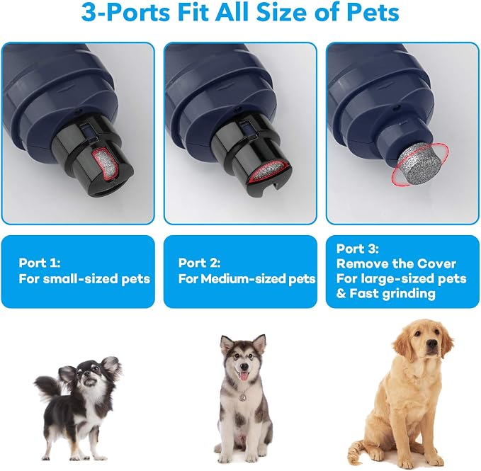 Casfuy New Version 2-Speed Dog Nail Grinder - Blue