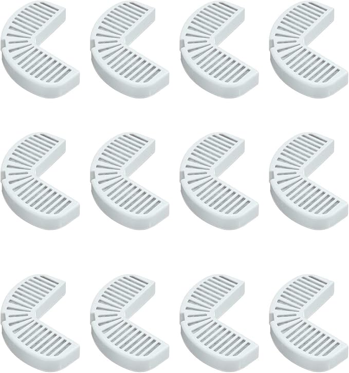 Pioneer Pet Replacement Filters for Ceramic & Stainless Steel Fountains, Raindrop Filters (12 Filters)