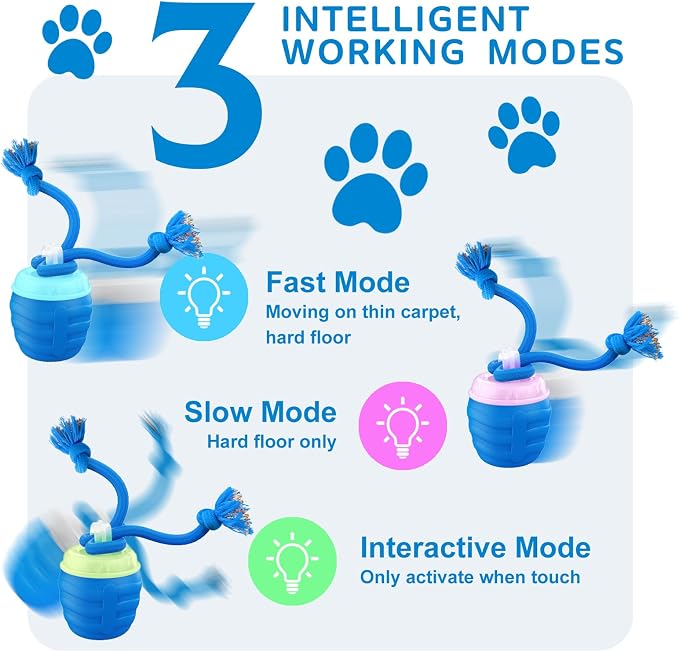 Interactive Dog Toys Ball, Automatic Motion Activated Dog Interactive Toy for Medium/Large Dogs, Moving Dogs Ball for Boredom(Blue)