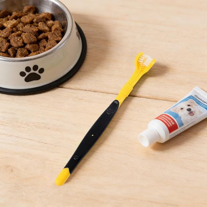 3 Sided Pet Toothbrush for Dogs&Cats, Dog Tooth Brush with Soft Bristles, Easy Teeth Cleaning & Dental Care, Removes Tartar & Bad Breath, Oral Care for Medium & Large Pets (6 Colors)