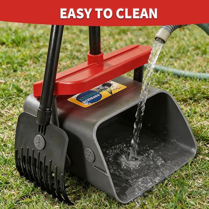 Pooper Scooper for Dogs, 46'' Long Handle Large & Small Breeds, Yard & Outside Waste Pickup, Rake with Bag Attachment & Holder, Litter Scooper, 100 Pet Waste Bags, Pet Supplies & Dog Accessories