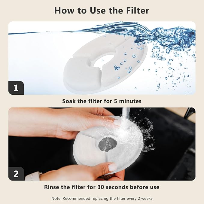 Sandpoy 4 Pack Replacement Filters & 4 Pack Pre-Filter Sponges Set for Sandpoy FW1 Automatic Cat Feeder and Water Dispenser