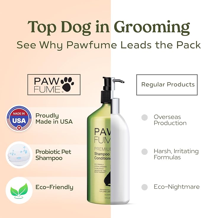 PAWFUME Deshedding Dog Shampoo and Conditioner, Show Dog, 2-Pack | Probiotic pH-balanced formula nourishes, detangles and deep cleans silky coats, salon-quality Shampoo for Dogs