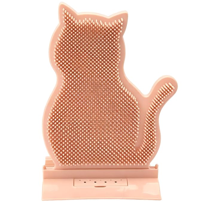 Cat Self Groomer - Corner Massage Brush, Loose Hair Remover, ABS | Bristle Scratching Rubbing Pad, Calming Grooming Instinct, Indoor Apartment Farmhouse Bedroom Balcony