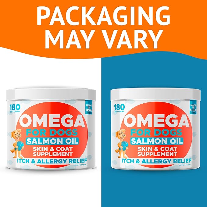 Omega 3 Fish Oil for Dogs - Skin & Coat Support, Itch & Allergy Relief