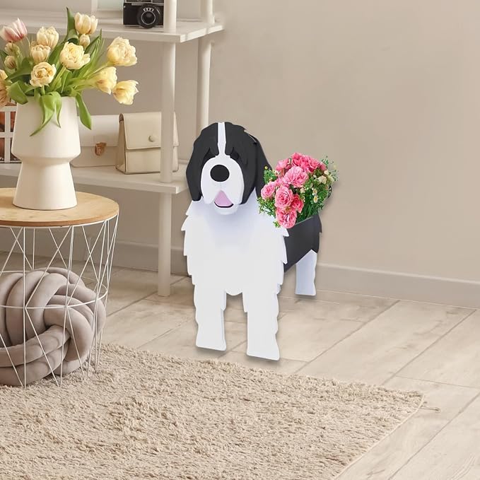 Newfoundland Dog Planter Pots, Animal Shaped Flower Pot