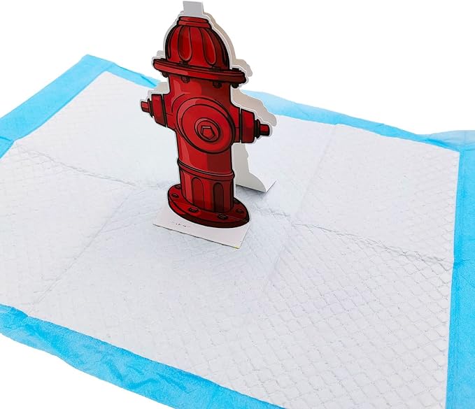 10Pcs Fake Fire Hydrant for Dogs to Pee On, 7.3 x 3.9in Dog Fire Hydrant Pee Post Paper Card, Male Dog Pee Post as Accessories for Small and Medium Pets to Use Indoors
