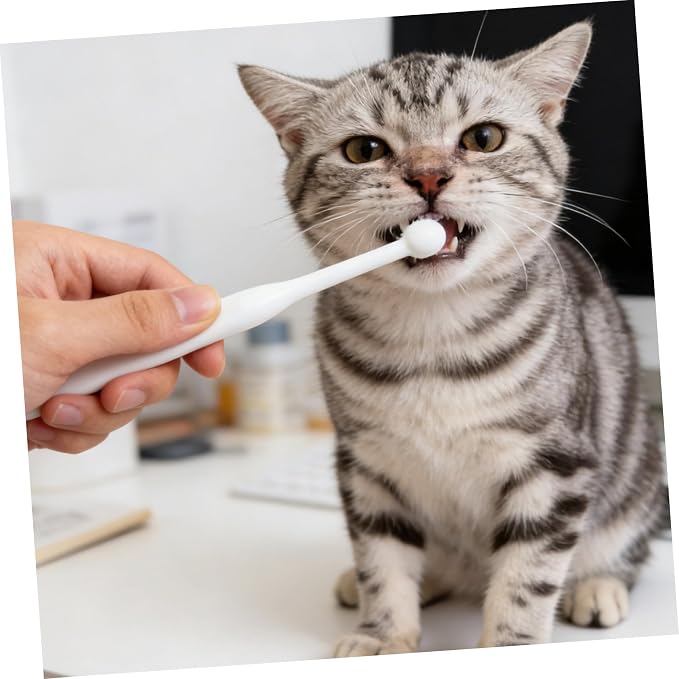 Toyvian Cat and Dog Toothbrush Small Head Manual PET Oral Cleaning Tool Soft Bristles for Gentle Cleaning Handheld Design for Easy Use for Cats and Dogs