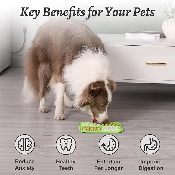MateeyLife Lick Mat for Dogs & Cats, Slow Feeder Licking Pads for Boredom | 2PCS Small Licking Mats with Suction Cup for Anxiety Relief, Enrichment Toys for Bathing Grooming, Dog Toys to Keep Them Busy