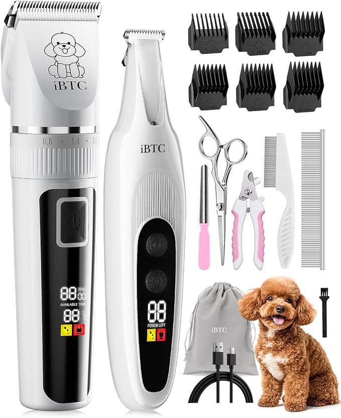 iBTC All-in-One Dog Grooming Kit - White Combination