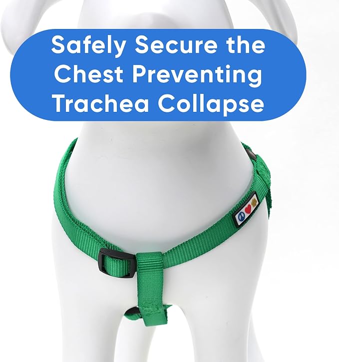 Pawtitas Solid Step-in Dog Harness – Adjustable No-Pull Vest for Puppies to Seniors, Safe & Comfortable S Lush Green