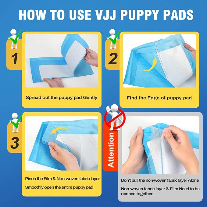 VJJ Puppy Pads XL 30"x35", 50 Count Pee Pads for Dogs Large for Doggie&Cats, Disposable Dog Pee Pads Extra Large, X-Large Potty Pads for Indoor, Outdoor Use