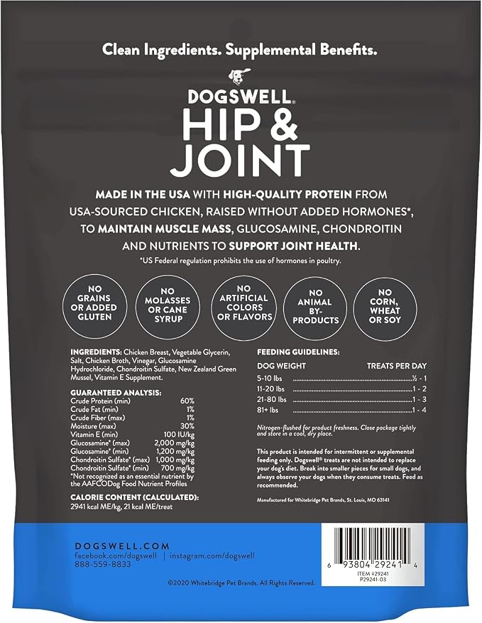 Variety Pack for Dogswell-Whole-Body-Health Treats: Immune System Booster, Hip & Joint, Gut Health & Skin & Coat - Duck, Chicken, Salmon, Lamb (6oz Each. 24oz Total)