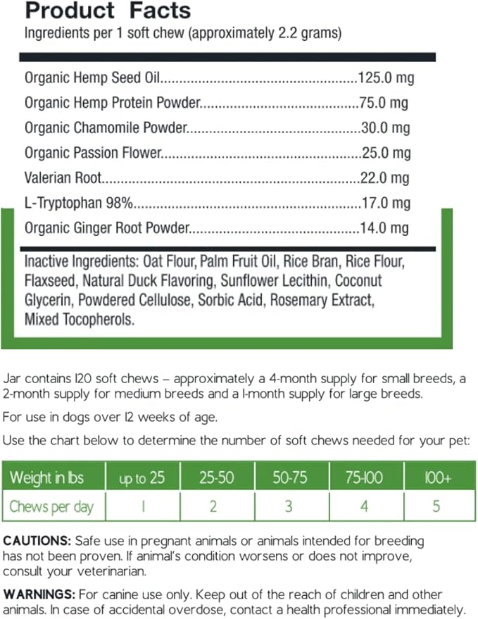 Ketona Daily Calming Chews with Hemp for Dogs, 120-Pack, 120 Count