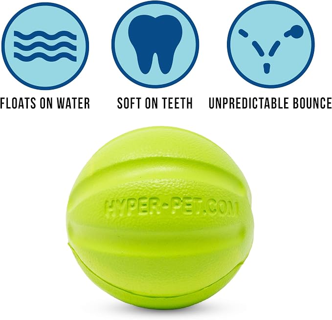 Hyper Pet Fetching Dog Toys - Throwing Ball Dog Toy Made with EVA Foam - Lightweight & Floats on Water,Green