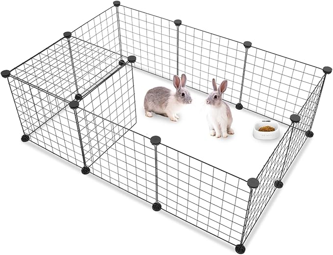 Pet Playpen, Small Animal Cage Indoor Portable Metal Wire Yard Fence for Small Animals, Guinea Pigs, Rabbits Kennel Crate Fence Tent