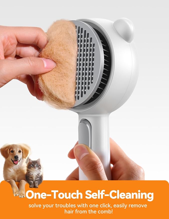 Cat Steam Brush, Brushes for Indoor Cats with Release Button, Undercoat Removal Grooming Supplies, Dual Spray USB Rechargeable, Cat Brush for Shedding for All Long-haired and Short-haired Pets