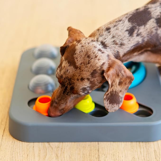 Messy Mutts Flip'n Slide Puzzler, Medium, 12.5" x 12.5", Grey