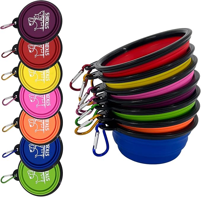 Collapsible Dog Bowl, 6 Pack, Portable & Reusable