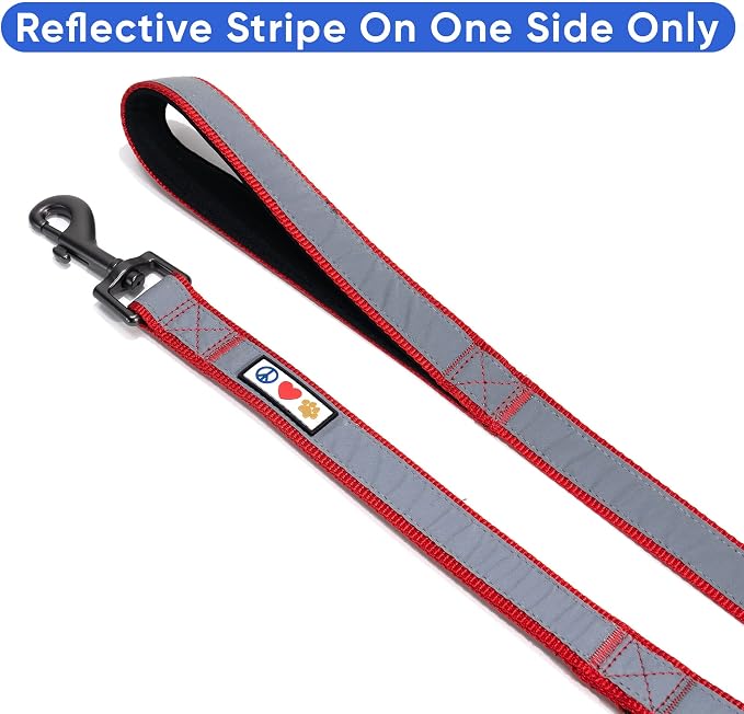 Pawtitas Double Handle Dog Leash Heavy Duty for Training No Pull Leashes Ideal for Medium and Large Dogs | Great for Walking, Running & Training Dog Leash - Medium/Large - Red