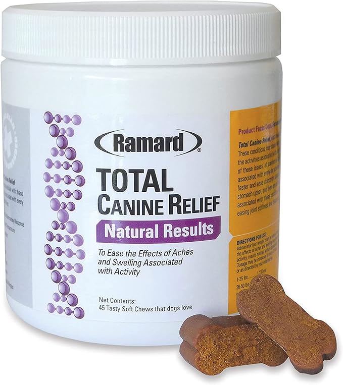 Ramard Total Canine Relief - Tasty Soft Chews for Total Canine Relief: Muscle Formula, Joint Care, and More - Healthy Chewable Tablets for Daily Wellness and Agility Support - 45 Chews