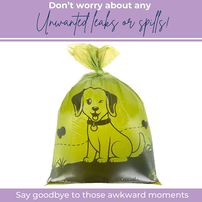 Pet Faves Eco-friendly Dog Poop Bags -100% Leak-Proof, Strong and Extra Long Doggie Poop Bags for Dogs and Cats waste bag, Lavender Scented - 150 Bags (1 pack)