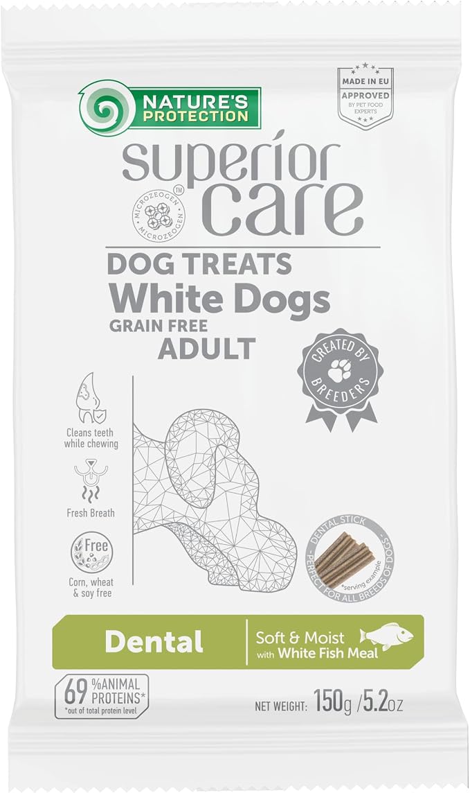 Nature's Protection Superior Care Dog Dental Sticks, White Fish 5X 5.2 oz