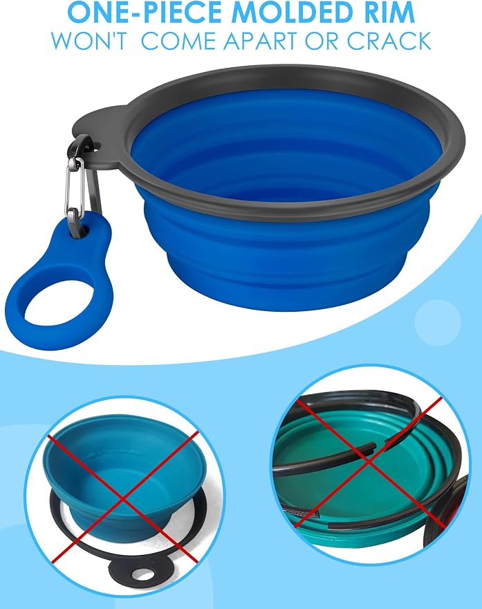 Aonkey Collapsible Dog Bowls with Bottle Carrier, 2 Pack, 37oz