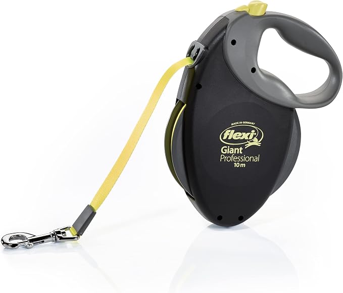 Flexi Giant Professional Neon Tape Black 10m Retractable Dog Leash/Lead for Dogs up to 50kgs/110lbs