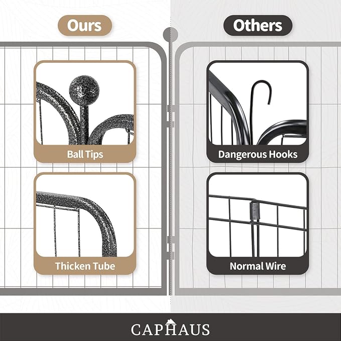 CAPHAUS Foldable Pet Playpen with Door - Multi-Size (24/32/40in)