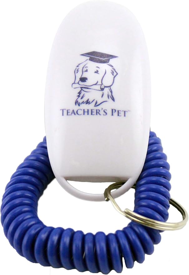 Teacher's Pet Dog Training Clicker with Wrist Strap - Puppy Behavioral Education Training Clicker for Positive Reinforcement - Durable, Lightweight, Easy to Use, Effective