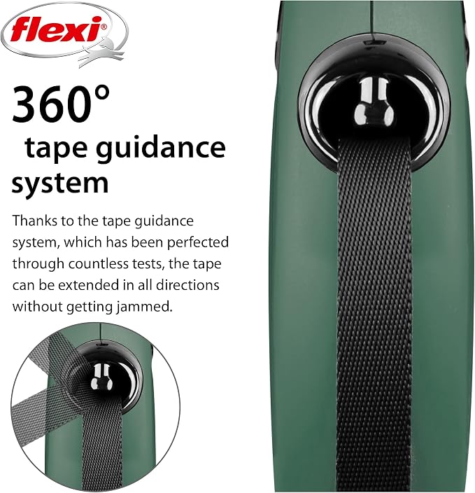 FLEXI - New Classic L Strap - Comfortable Brake System - Reflective Components - Adaptable to LED - Extendable Multi Box - 5 m - for Dogs up to 25 kg