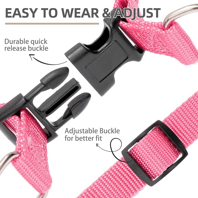 PUPTECK No Pull Dog Harness Small Sized Step-in Adjustable Puppy Vest | Soft Webbing Basic Halter with ID Tag for Outdoor Walking