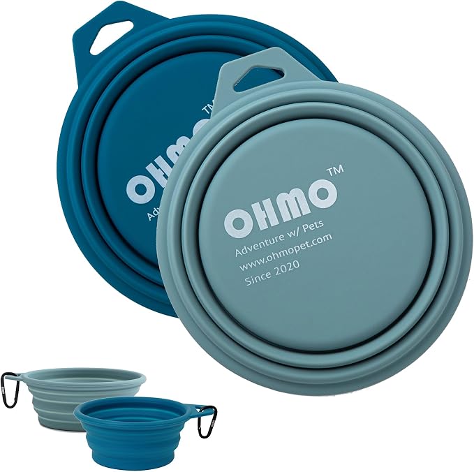 OHMO Large Collapsible Dog Bowls, 2 Pack, 27oz/800ml