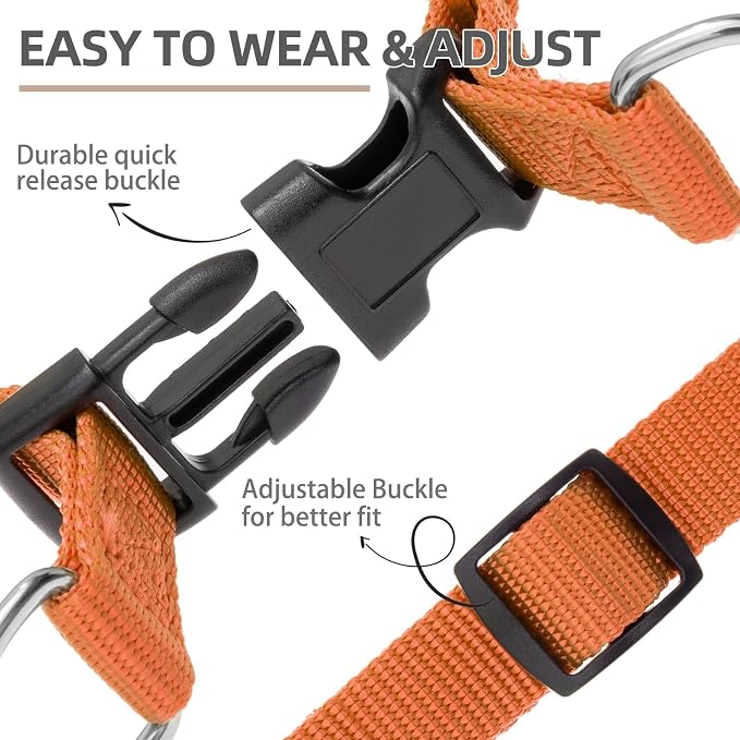 PUPTECK No Pull Dog Harness Small Sized Step-in Adjustable Puppy Vest | Soft Webbing Basic Halter with ID Tag for Outdoor Walking